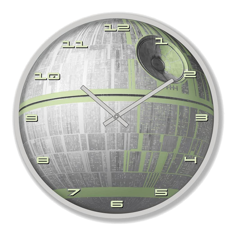 Star Wars Death Star Glow In The Dark Wall Clock face