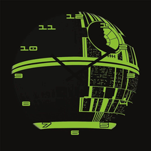 Load image into Gallery viewer, Star Wars Death Star Glow In The Dark Wall Clock glow in the dark effect
