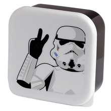 Load image into Gallery viewer, The Original Stormtrooper Stacking Lunch Boxes black box stormtrooper victory sign

