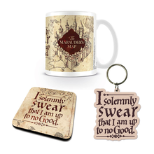 Load image into Gallery viewer, Marauder&#39;s Map Mug, Coaster and Keychain Gift Set Loose all 3 items
