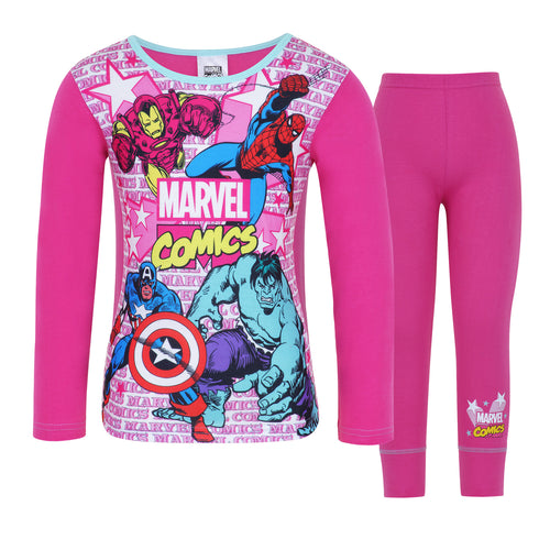 Girls Marvel Comics Superheroes Pyjama Set