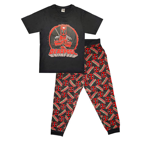 Mens Marvel Pyjamas Loungewear Set - Deadpool Hero