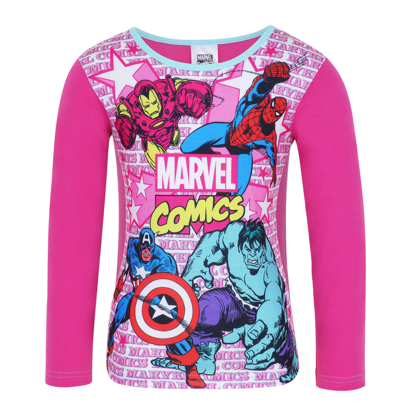 Girls Marvel Comics Superheroes Pyjama Set Top