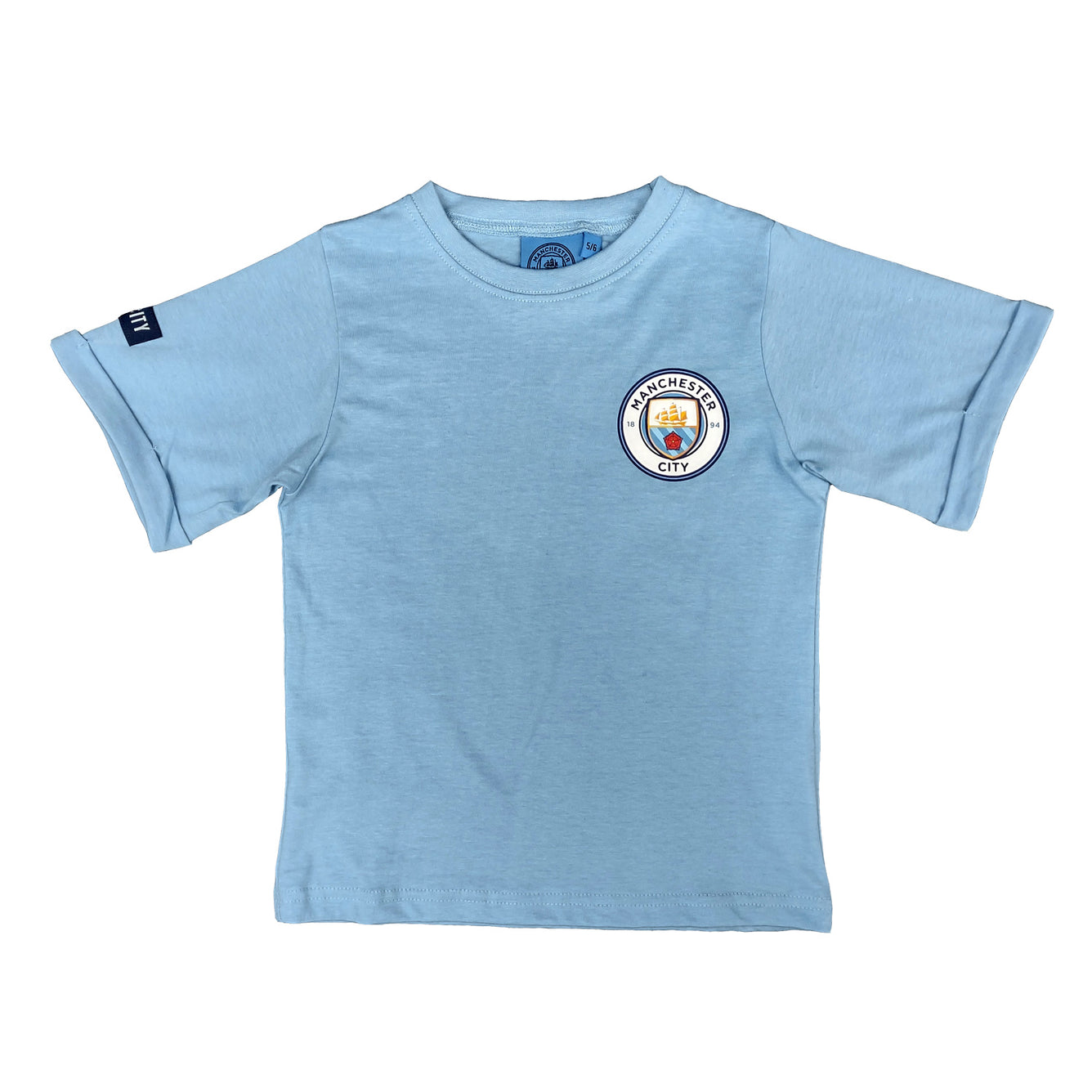 Kids Manchester City Football Club Short Pyjamas Set Top