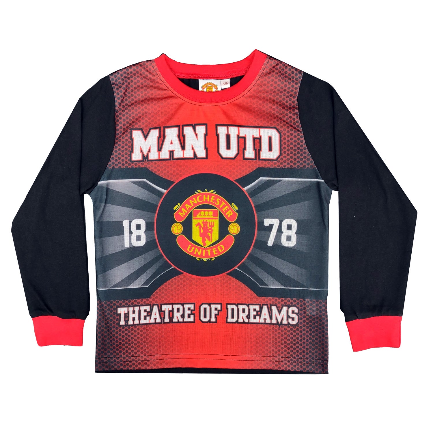 Kids Manchester United Long Pyjamas Set  Top