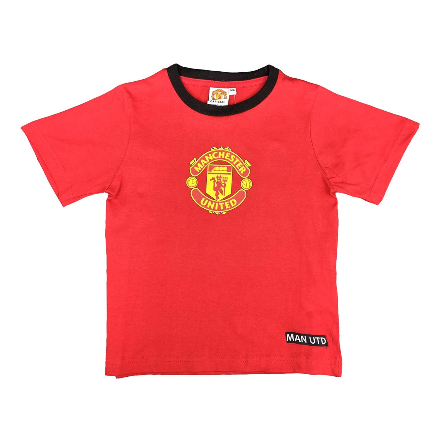 Kids Manchester United Short Pyjamas Official Set Top
