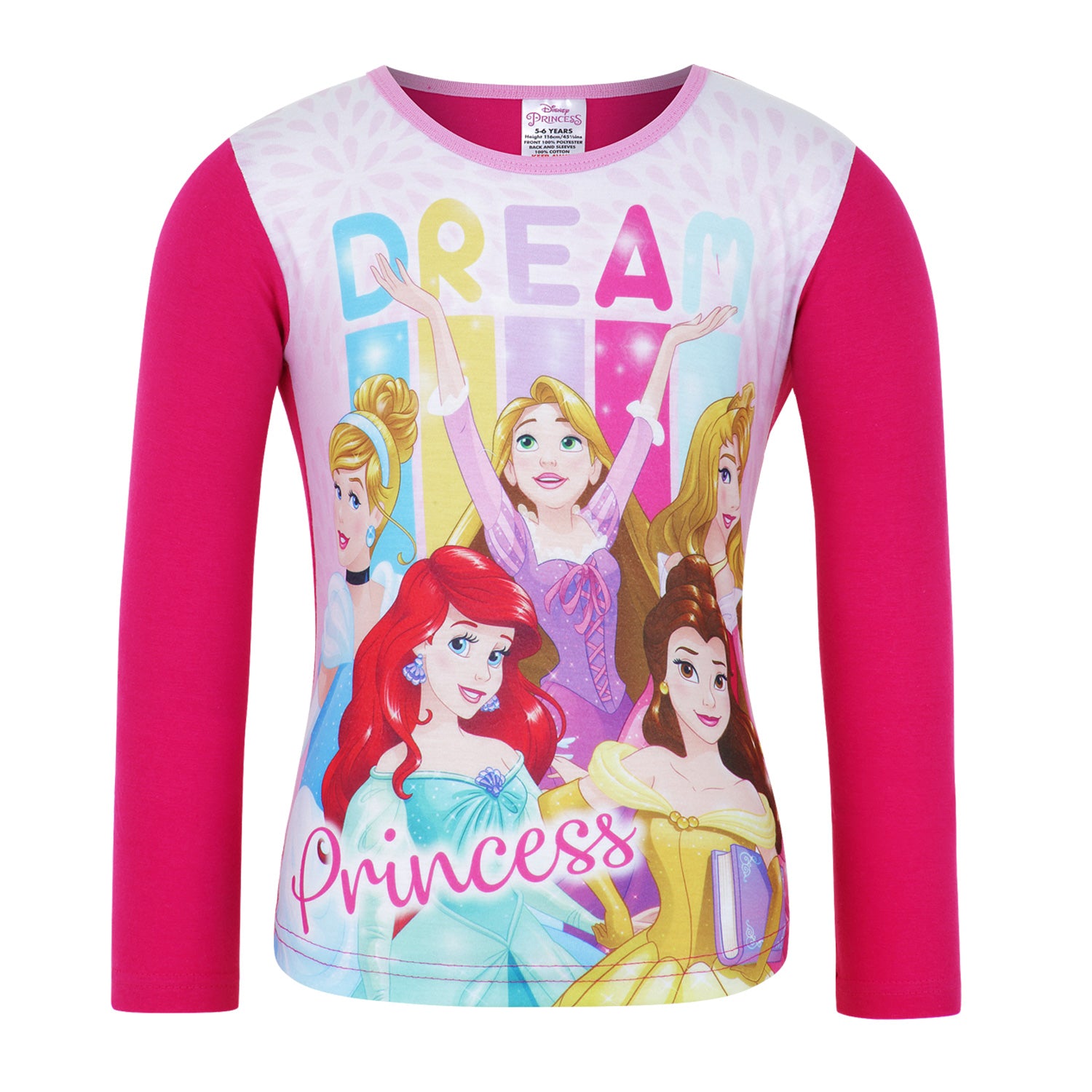 Girls Disney Princess Dreams Pyjamas Set Top