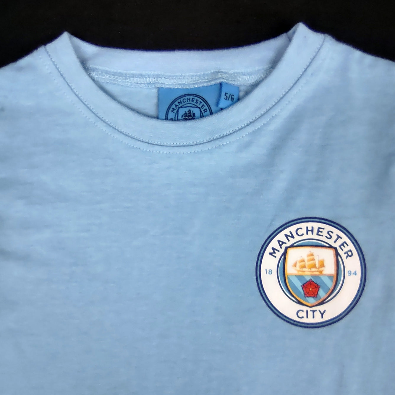Kids Manchester City Football Club Short Pyjamas Set Top Neck