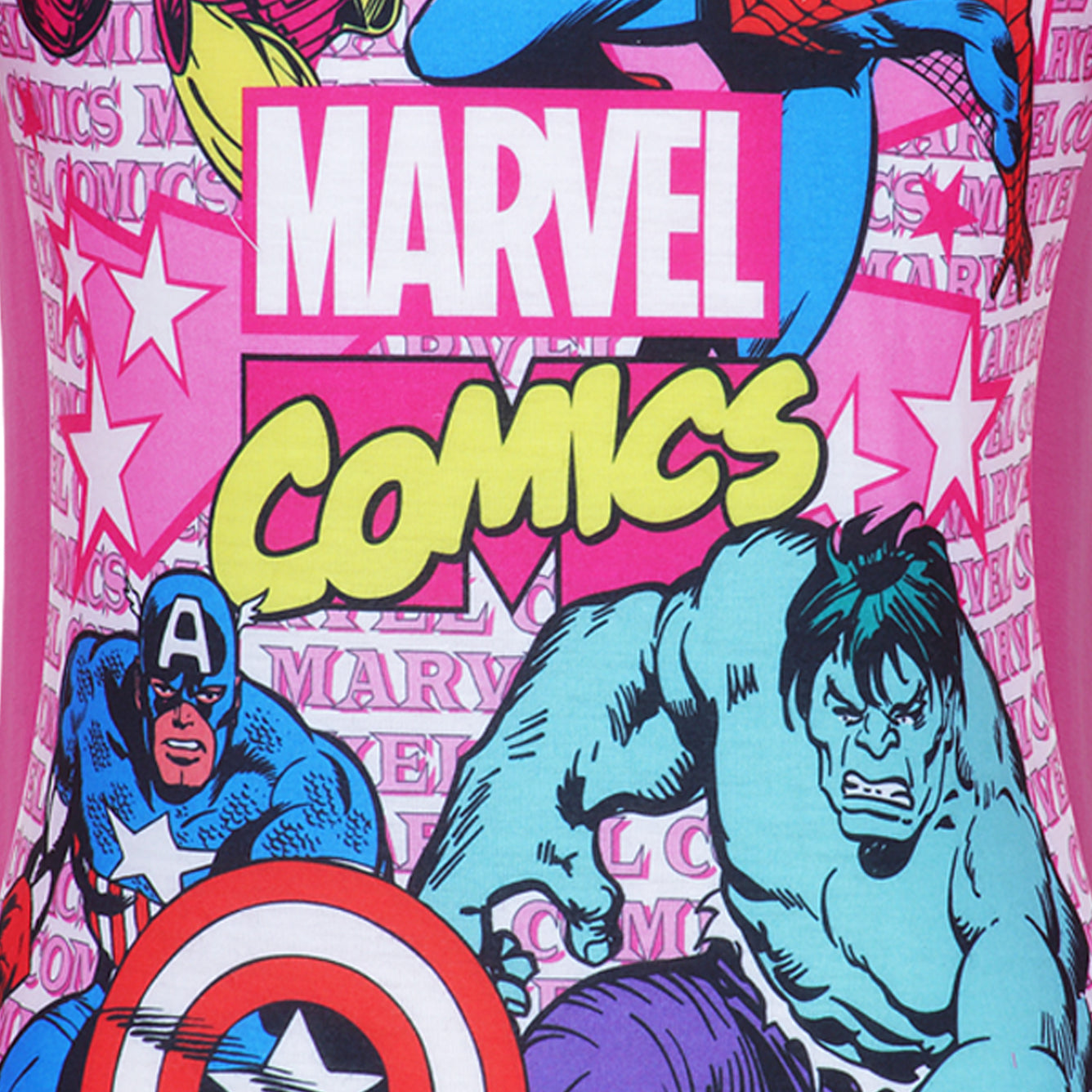 Girls Marvel Comics Superheroes Pyjama Set Top Detail