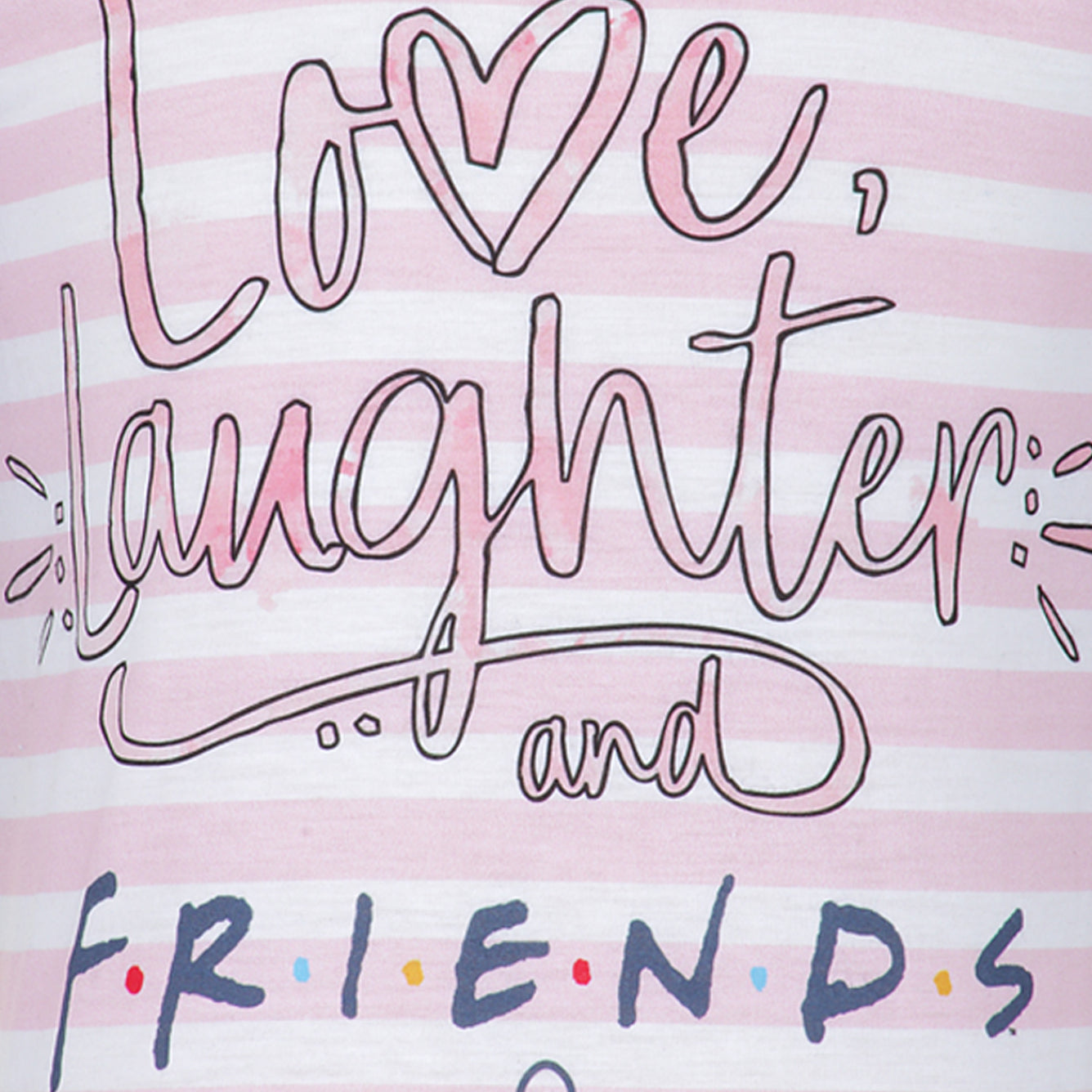 Girls Pyjamas - Friends the TV Series - Love Laughter Pyjamas Set Top Detail