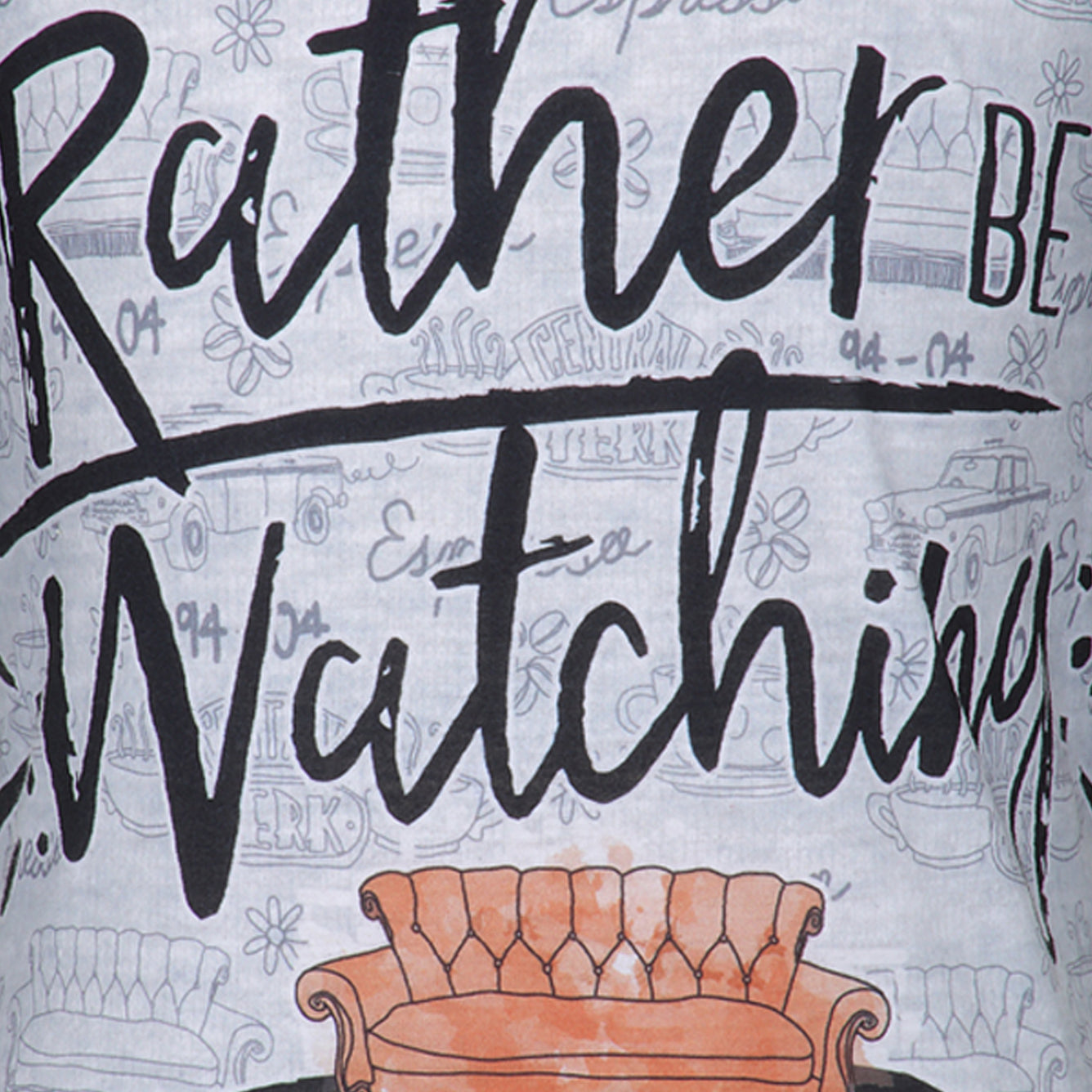 Girls Pyjamas - Rather Be Watching Friends Set Top Detail