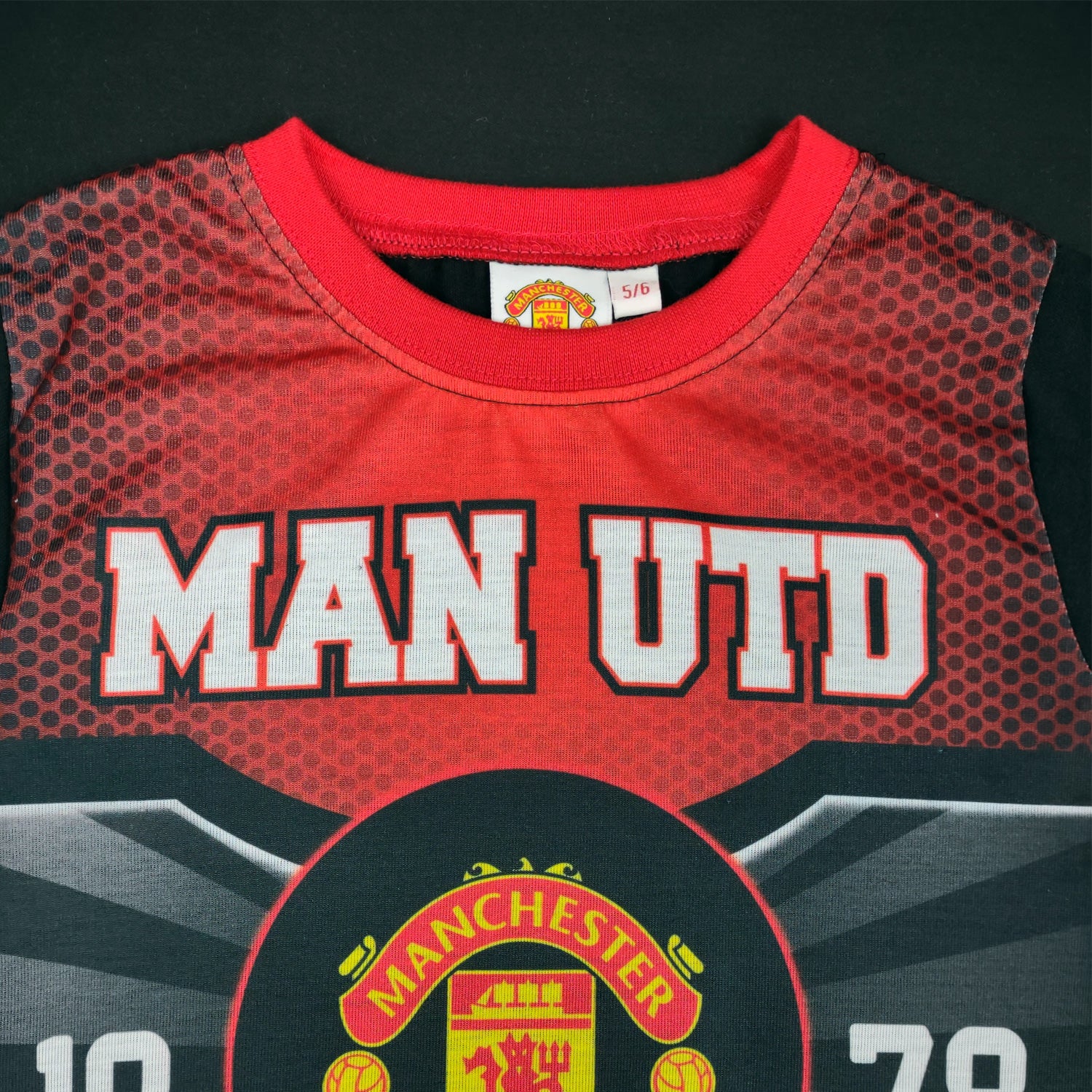 Kids Manchester United Long Pyjamas Set Neck