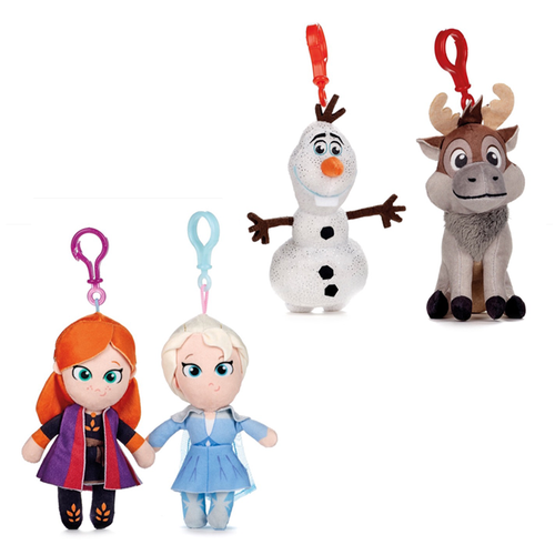 Frozen II Soft Plush Bag Clip Keyring Collection - Anna, Elsa, Olaf and Sven