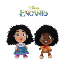 Load image into Gallery viewer, Mirabel and Antonio Soft Toy Plush x 2 from teh Disney Movie Encato. Soft plush 30cm / 12&quot; in height with Disney Encanto Logo above
