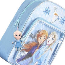 Load image into Gallery viewer, Frozen II Elsa Soft Plush Bag Clip Keyring on Frozen 2 backpack

