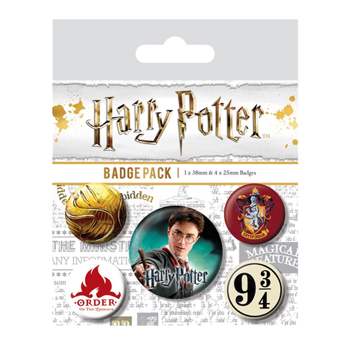 Harry Potter Gryffindor 5 Badge Pack Packaging