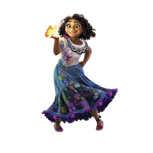 Load image into Gallery viewer, Mirabel Cartoon Character from Disney MOvie Encanto holding a butterfly
