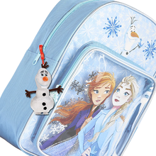 Load image into Gallery viewer, Frozen II Olaf Soft Plush Bag Clip Keyring on Frozen 2 backpack
