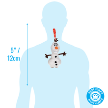Load image into Gallery viewer, Frozen II Olaf Soft Plush Bag Clip Keyring actual size
