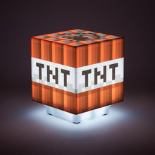 Load image into Gallery viewer, Minecraft TNT Light with Sound illuminated in dark room
